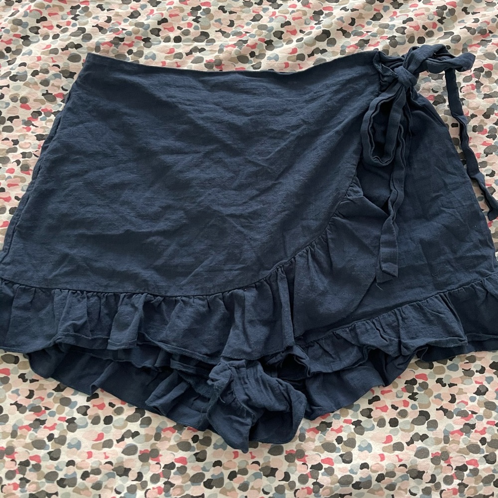 Blue Wrap Skort